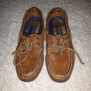 Sperry Top-Sider Women Brown Leather Suede Loafer